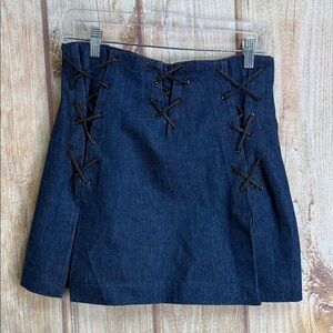 💙Beau Souci Denim Lace-Up Skirt Size 36(Fr) 26(US)
